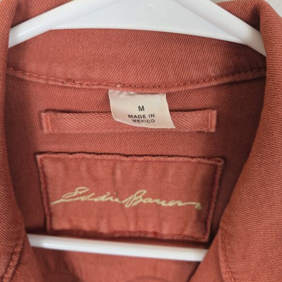 Eddie Bauer Denim Jean Jacket MED Biker Grunge Trucker Punk Retro Rock 80s Rust - Picture 3 of 13